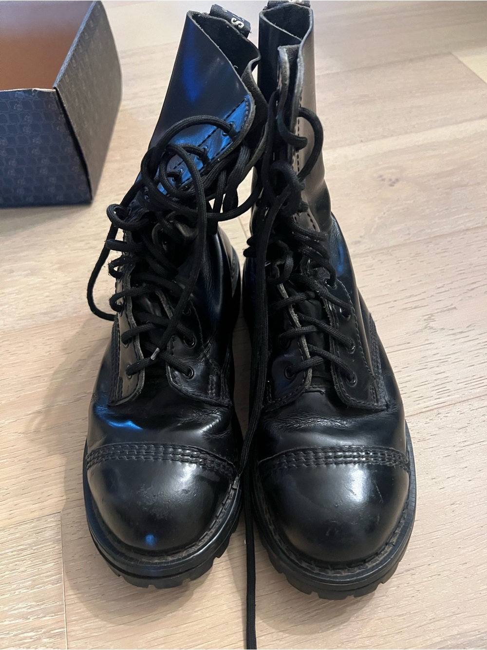 Black Steel Toe boots | Grinder Made in England